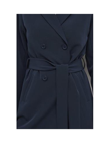 Trench long bleu marine -...