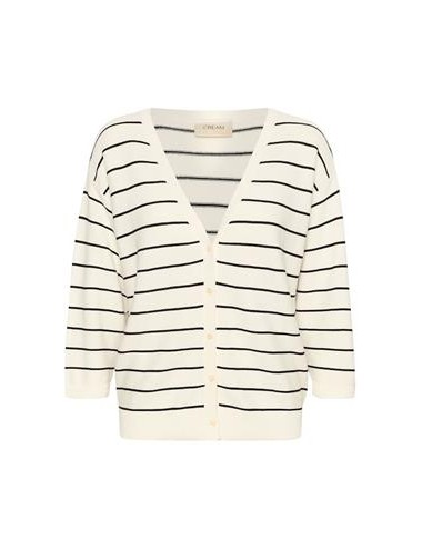 Cardigan beige rayé - Cream