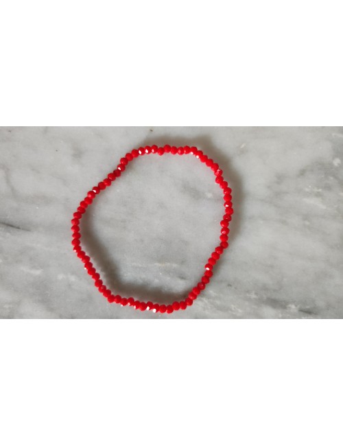 Bracelet 6 rangs rouge