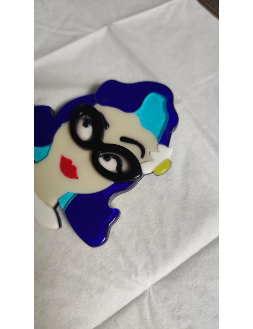 Broche cheveux bleus- mèche...